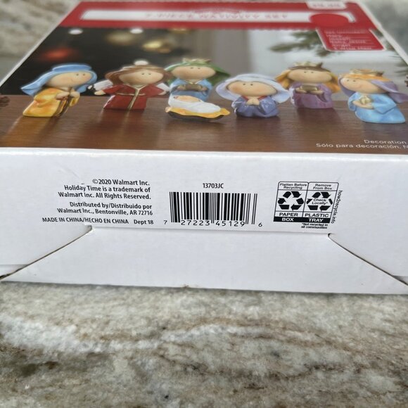 Holiday Time 7-Piece Nativity Set With Mary Joseph Baby Jesus Angel & 3 Wise Men - Picture 2 of 7